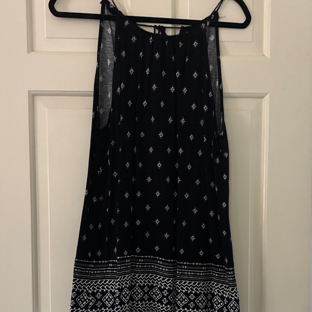 Black Patterned Sleeveless shirt